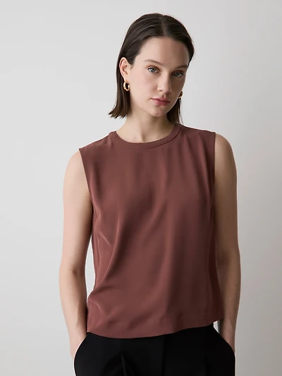 Crew-Neck Luxe Crepe Cami