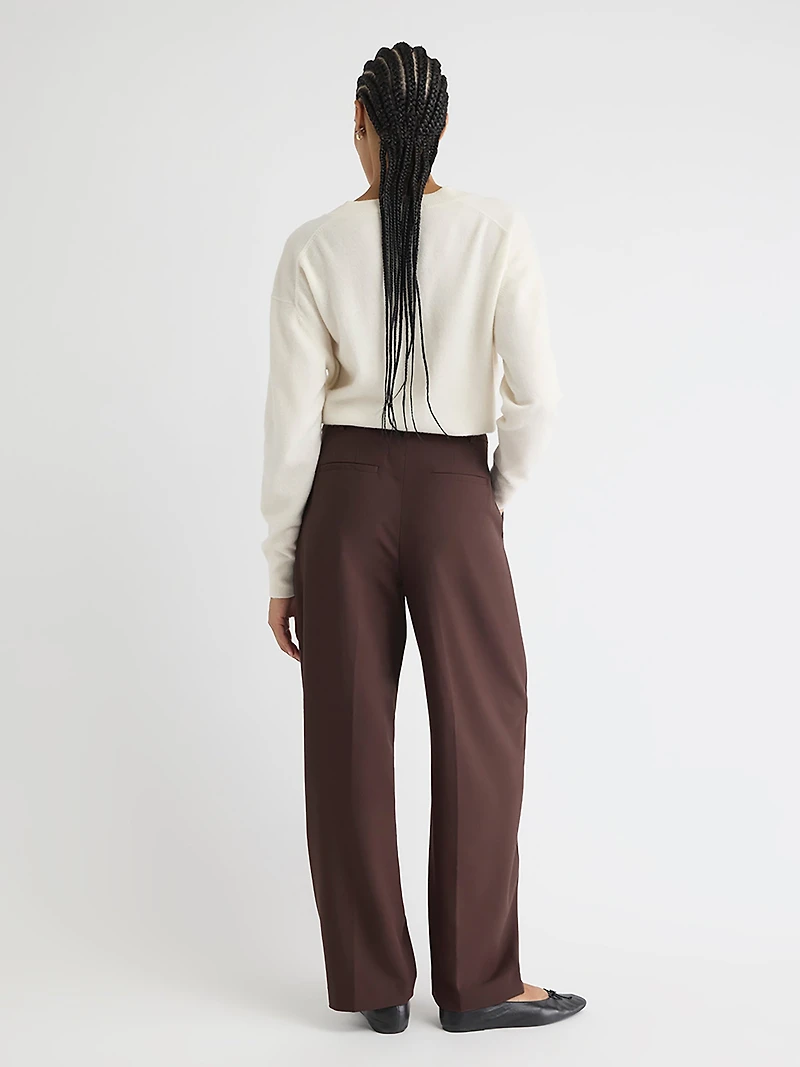 Twill High-Rise Barrel Pant