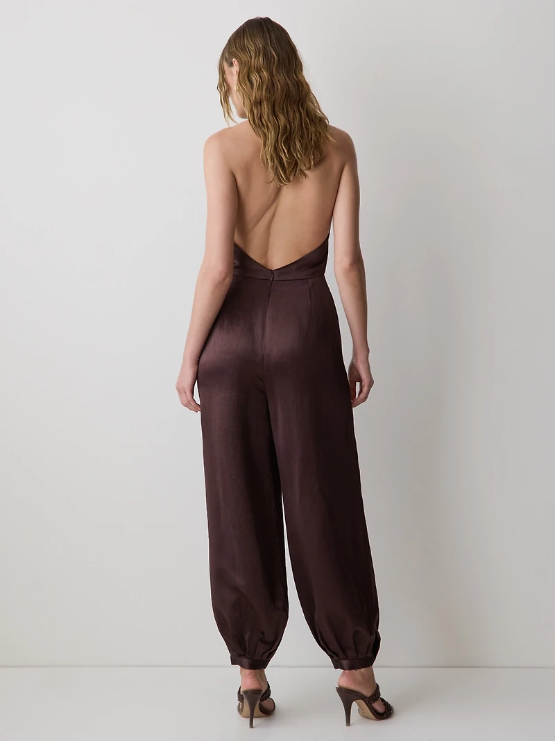 Sleeveless Wide-Leg Jumpsuit with Open Back