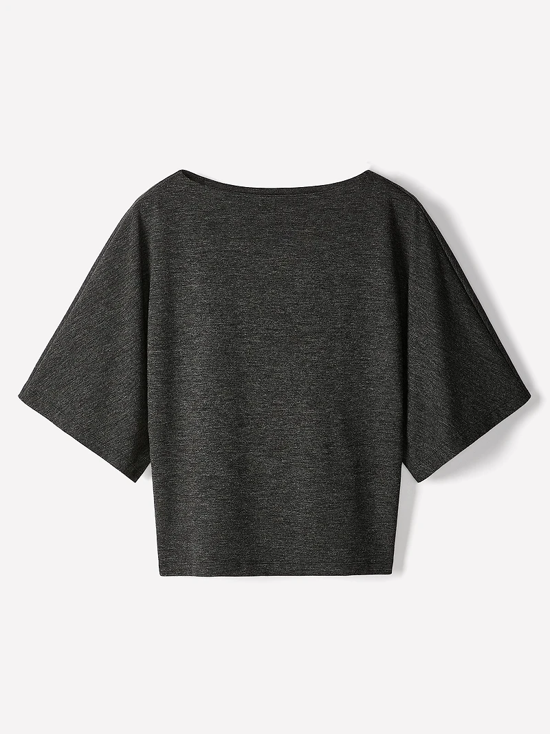 Haut en Tricot à Manches Courtes et Col Bateau