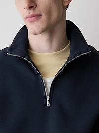 Long-Sleeve Half-Zip Mock-Neck Sweater