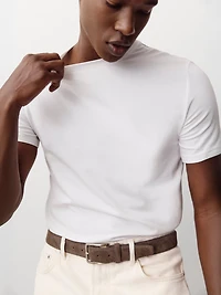 T-shirt à Encolure Ronde en Coton Supima (R)