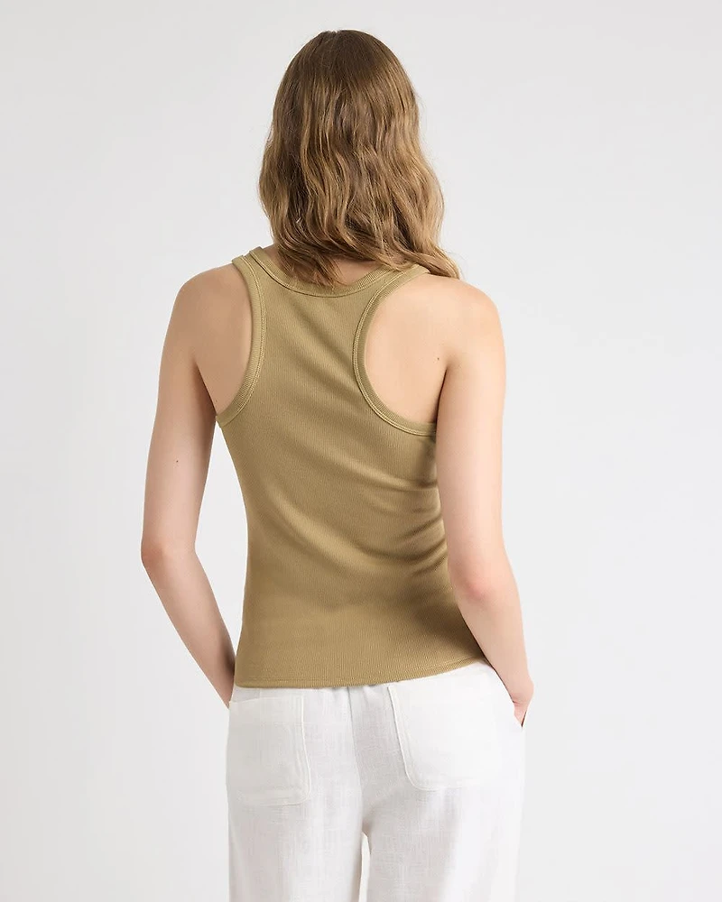 Crew-Neck Racerback Fitted Tank