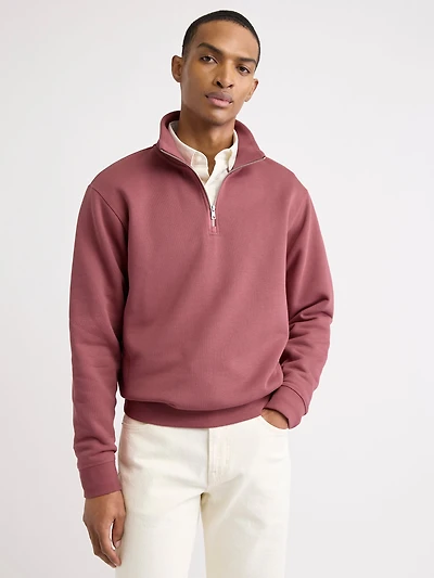 Pull à Col Montant Zippé et Manches Longues