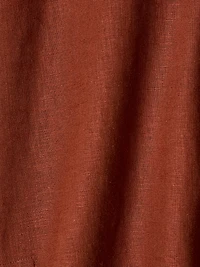 Blouse en Mélange de Lin à Manches Très Courtes et Col Chemisier