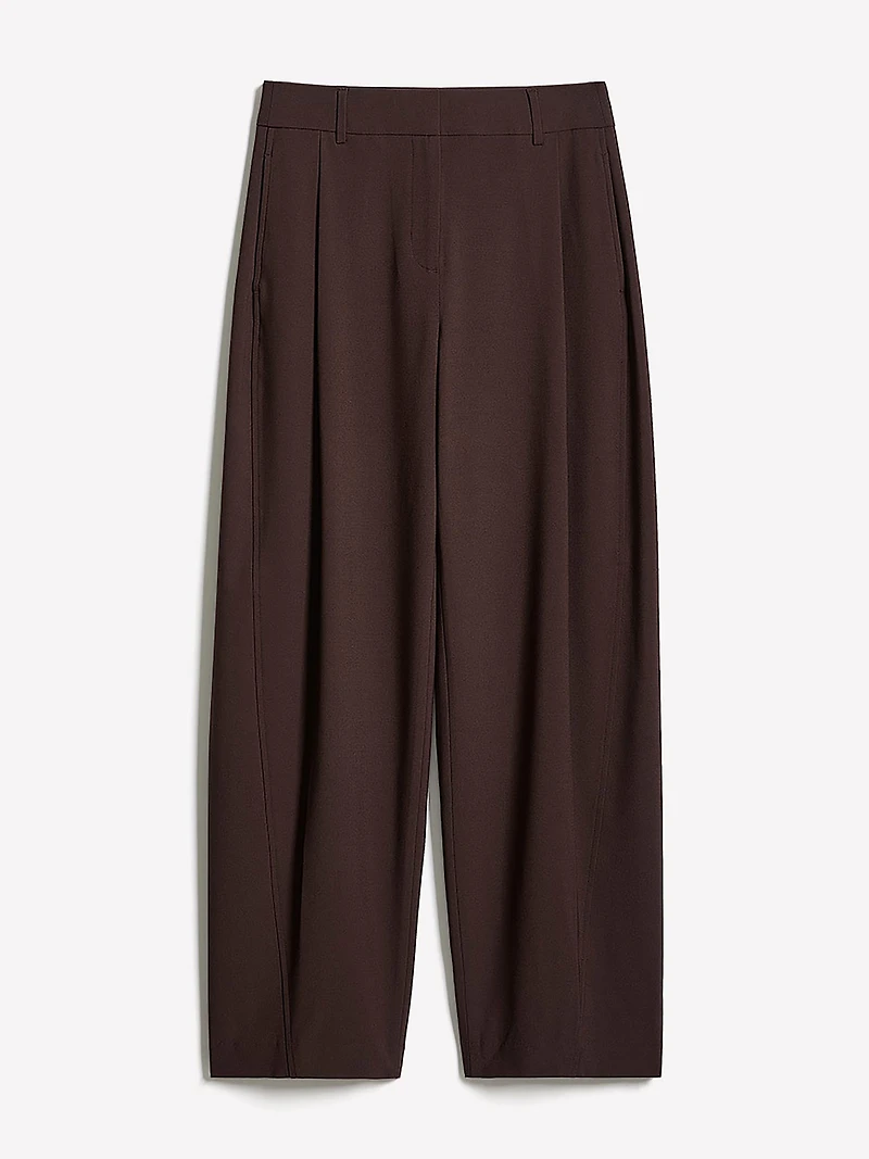 Twill High-Rise Barrel Pant