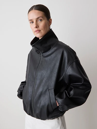Veste Aviateur en Faux Cuir