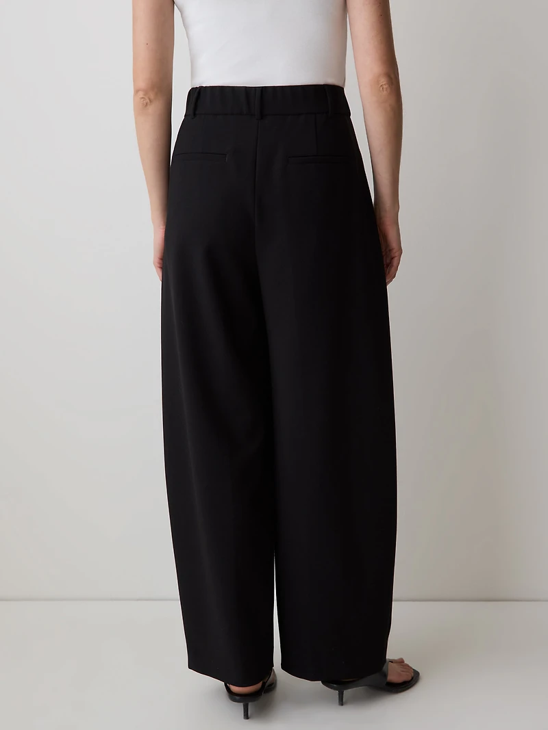 Pantalon en Sergé à Jambe Ballon et Taille Haute