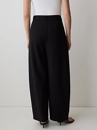 Pantalon en Sergé à Jambe Ballon et Taille Haute