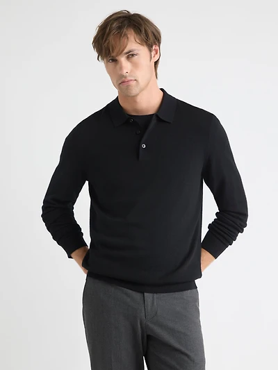 Merino Wool Polo Sweater