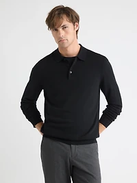 Merino Wool Polo Sweater