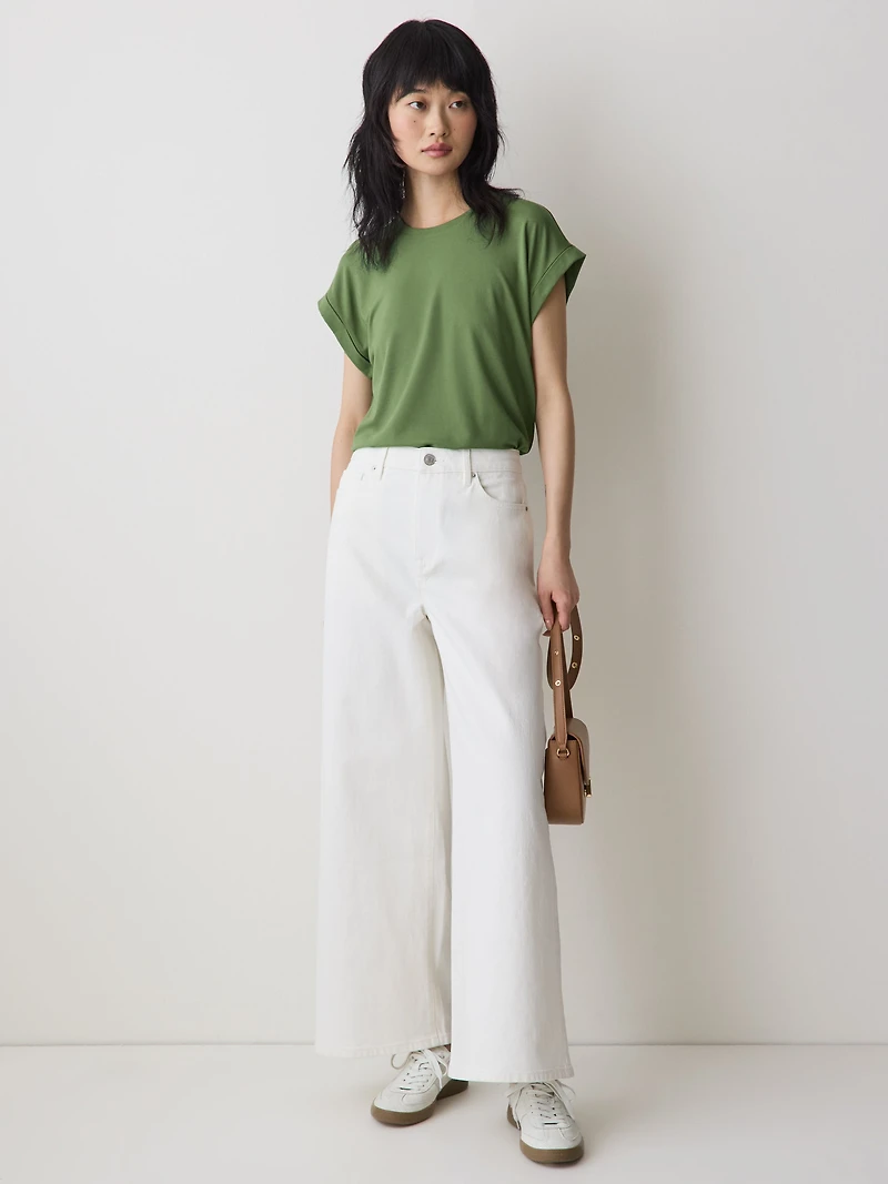 Extended-Sleeve Crew-Neck Tee