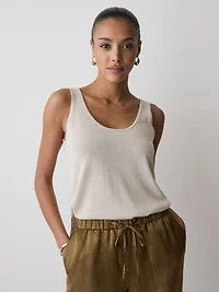 Camisole Ample en Mélange de Lin à Col U