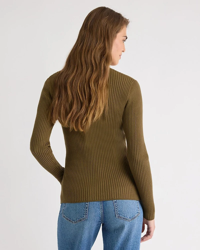 Long-Sleeve Ribbed Sweater