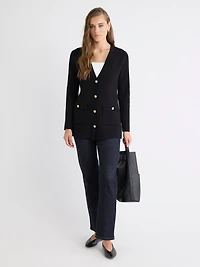 Long-Sleeve Long Cardigan