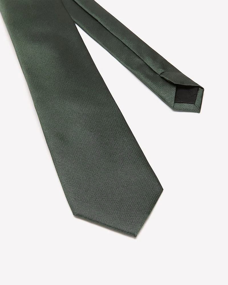 Cravate Régulière Unie Verte