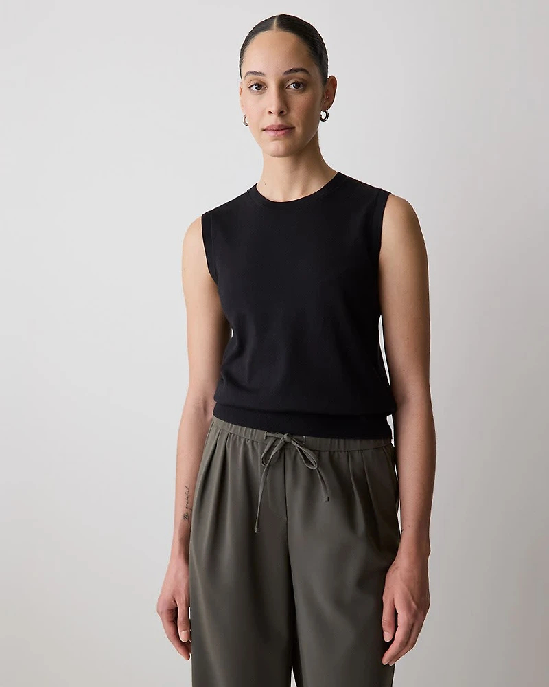 Sleeveless Scoop-Neck Sweater