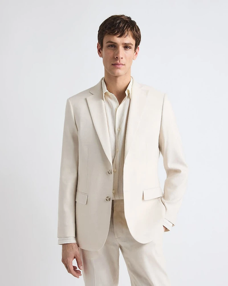 Slim Fit Stretch Linen Blazer