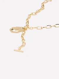 Stainless Steel Necklace with Organic Pendant