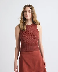 Sleeveless Short Crochet Sweater