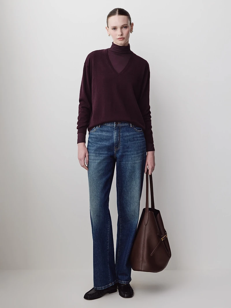 Long-Sleeve Mock-Neck Top