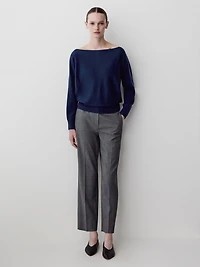 Long-Sleeve Off-the-Shoulder Merino-Wool Sweater