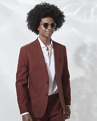 Veston en Lin Extensible à Coupe Étroite