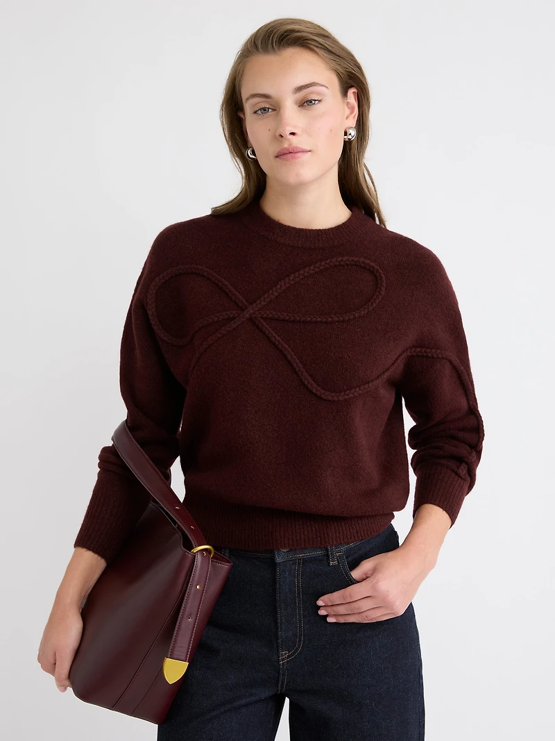 Pull à Col Rond et Manches Longues avec Boucle