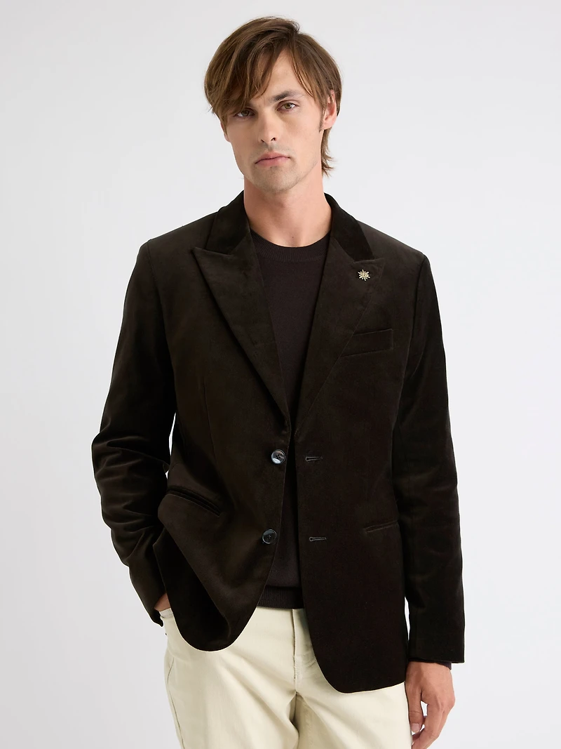 Tailored Fit Velvet Suit Blazer