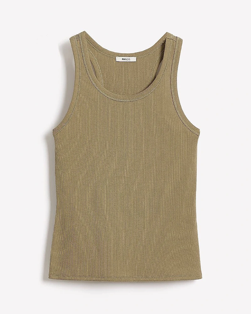 Crew-Neck Racerback Fitted Tank