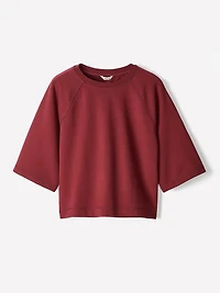 Haut en French Terry à Manches Courtes Raglan et Col Rond