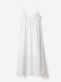 Robe Maxi à Oeillets Sans Manches Col en Coeur