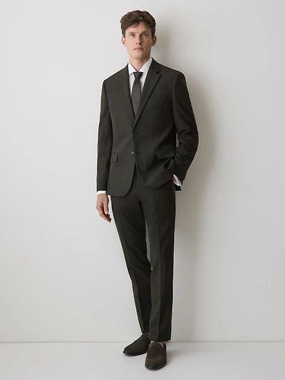 Veston de Complet à Coupe Étroite en Tissu Technique