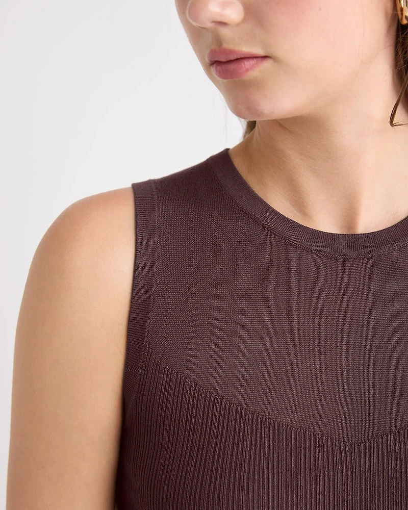 Crew-Neck Ribbed Cami