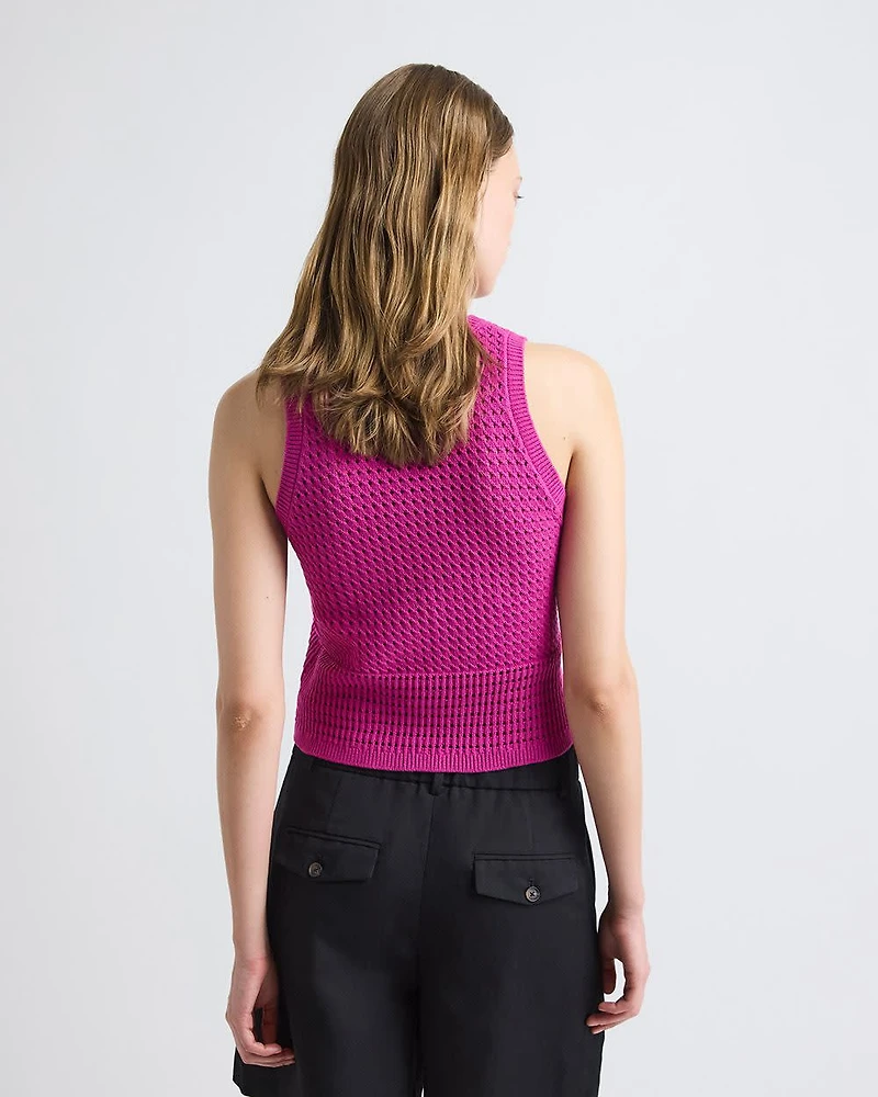 Sleeveless Short Crochet Sweater