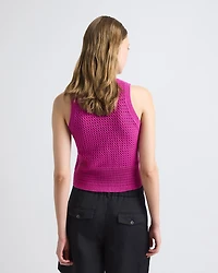 Sleeveless Short Crochet Sweater