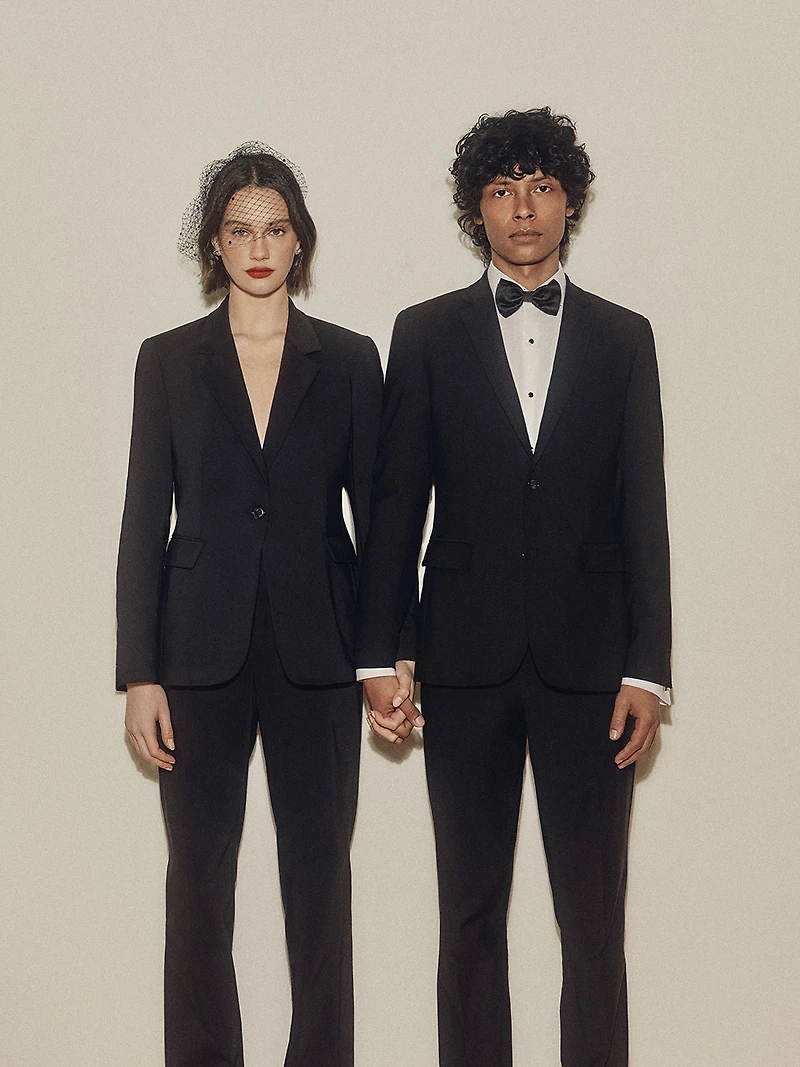 Pantalon Essentiel à Coupe Ajustée en Mélange de Laine