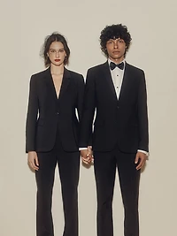 Pantalon Essentiel à Coupe Ajustée en Mélange de Laine