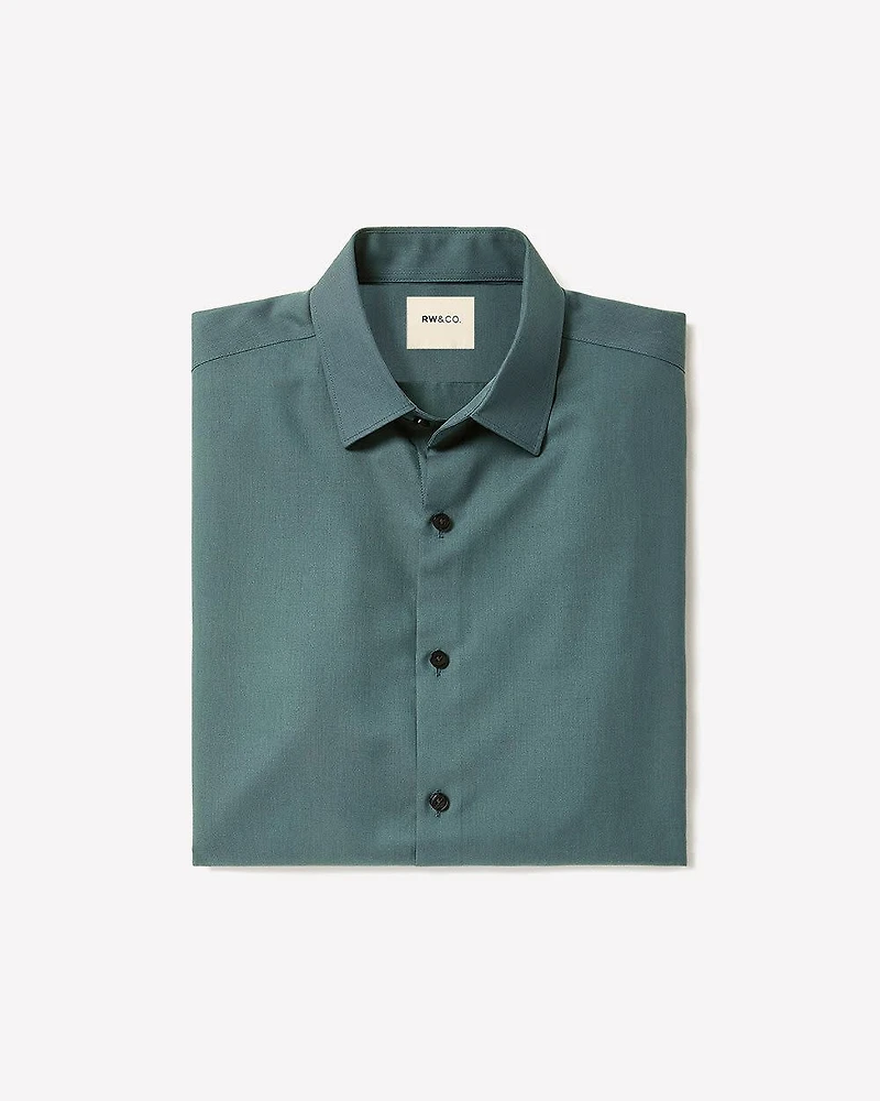 Slim-Fit Solid Cotton Modal Dress Shirt