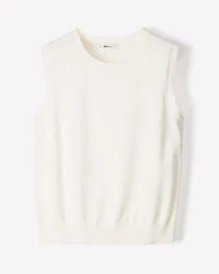 Pull Sans Manches à Col Dégagé