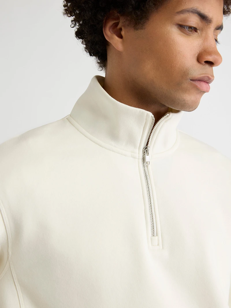 Long-Sleeve Half-Zip Mock-Neck Sweater