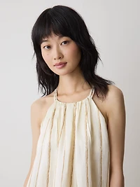 Robe Midi Sans Manches à Encolure Licou