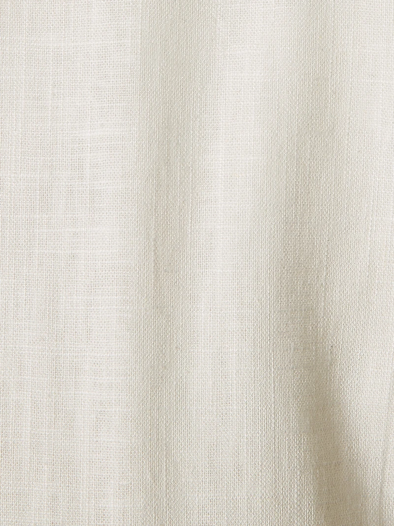 Robe Courte Sans Manches à Col Bateau en Mélange de Lin