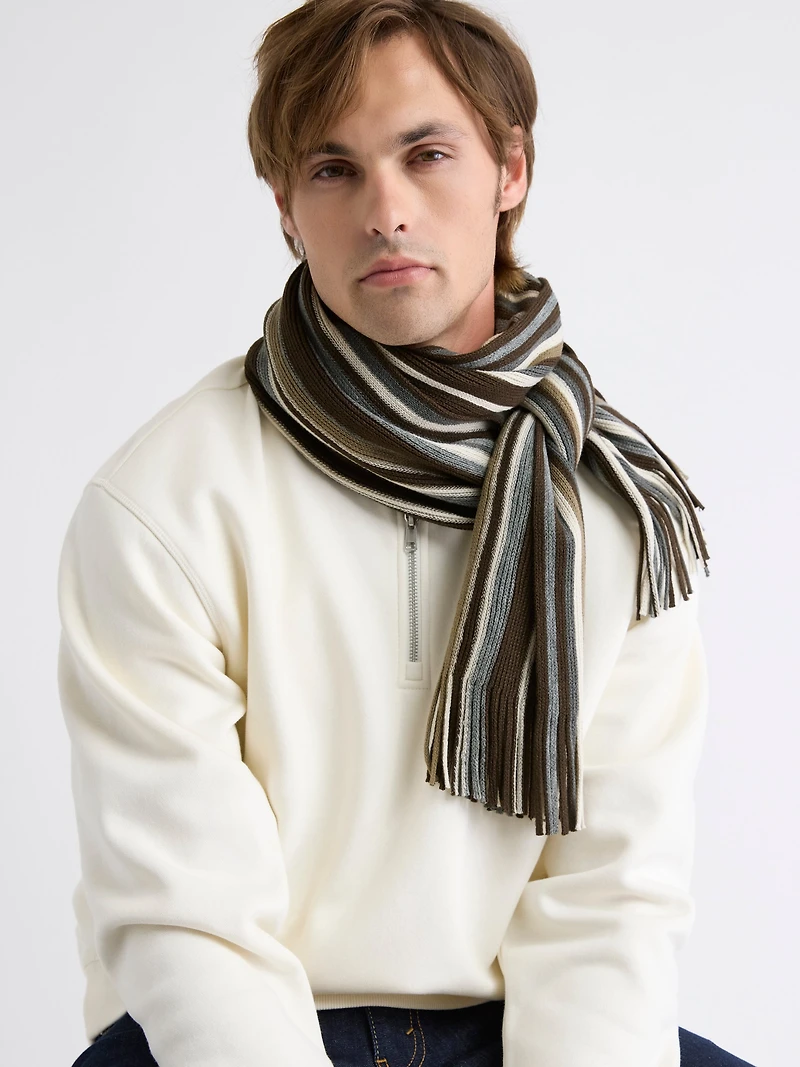 Striped Scarf with Fringes