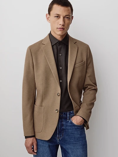 Veston en Tricot à Coupe Étroite