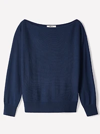 Long-Sleeve Off-the-Shoulder Merino-Wool Sweater