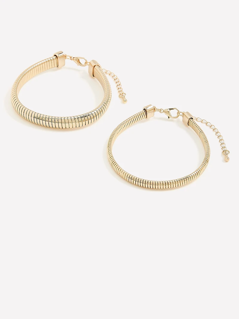 Bracelets à Chaîne Serpent - Ens. de 2