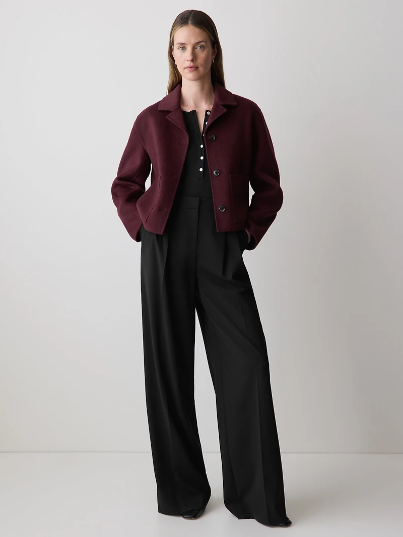 Manteau de Transition Double Face en Laine