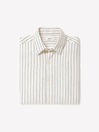 Striped Relaxed-Fit Twill Dress Shirt