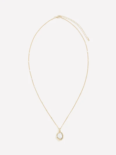 Long Necklace with Baroque Pearl Pendant